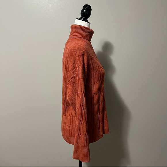 Papillon Cable Knit Turtleneck Sweater Rust - Picture 8 of 10